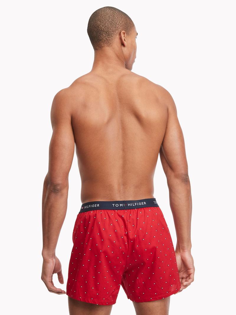 Férfi Tommy Hilfiger Pamut classics boxer 3pk Boxers Sötétkék Kék Piros | HU 1341GSO